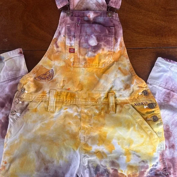 Dickies Custom Dyed Bib Overalls 32x31 Embroidered Women’s Medium Streetwear - Picture 5 of 9